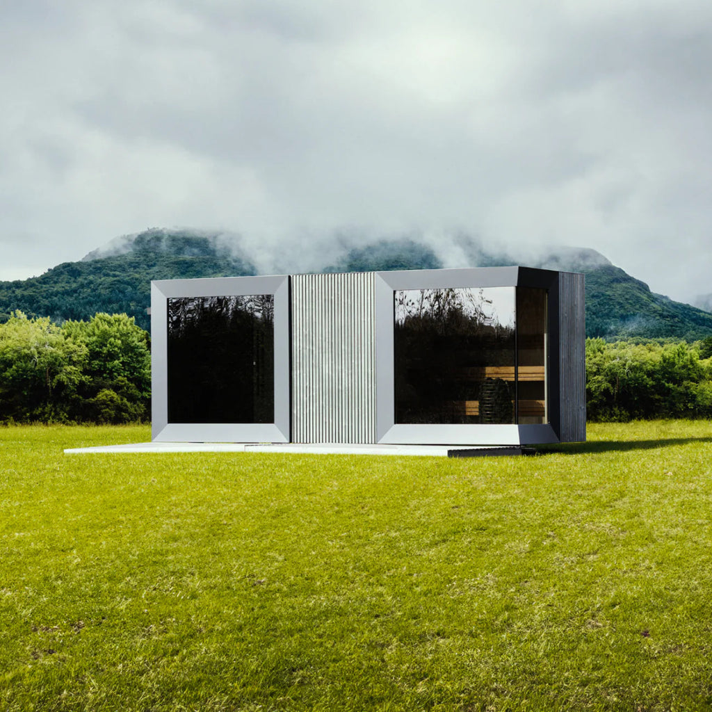 Genevas St Moritz 5 Person Outdoor Sauna with Shower Room Pre - Assembled - West Coast Saunas - GENSTM1