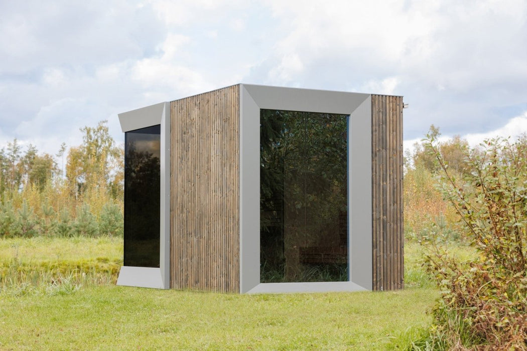 Genevas Zermatt Pre - Assembled Outdoor Sauna with Changing Room - West Coast Saunas - GEN - ZRM - ELEC