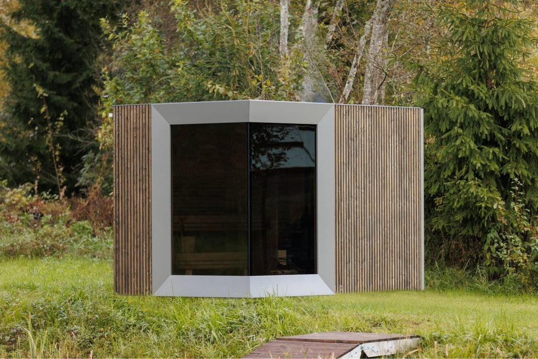Genevas Zermatt Pre - Assembled Outdoor Sauna with Changing Room - West Coast Saunas - GEN - ZRM - ELEC