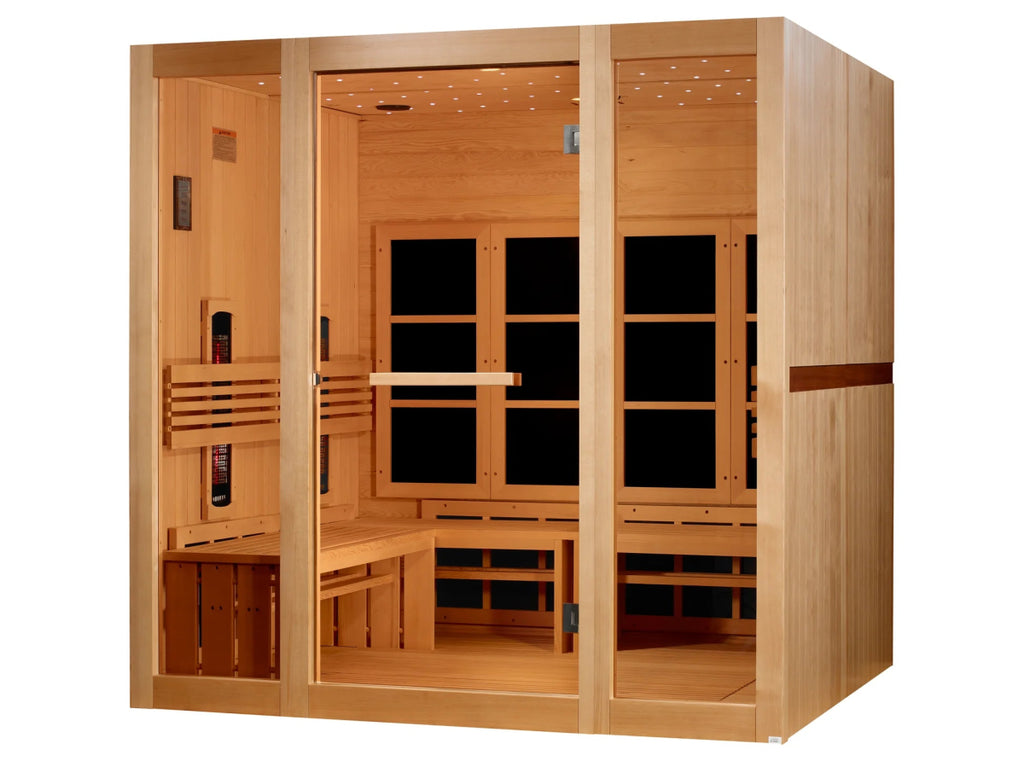 Golden Designs 8 Person Full Spectrum Near Zero EMF FAR IR Sauna GDI - 6880 - 03 FS - West Coast Saunas - GDI-6880-03 FS