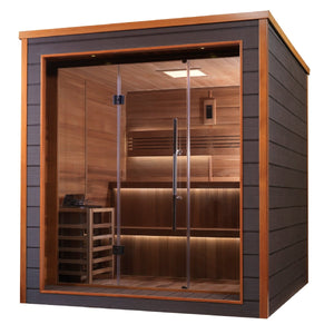 Golden Designs Bergen 6 Person Outdoor Traditional Sauna - West Coast Saunas - GDI-8206-01