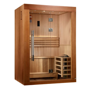 Golden Designs Cedar "Sundsvall Edition" 2 Person Indoor/Outdoor Traditional Sauna GDI - 7289 - 02 - West Coast Saunas - GDI - 7289 - 02