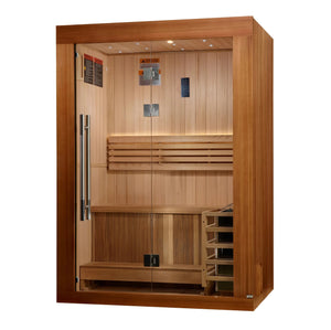 Golden Designs Cedar "Sundsvall Edition" 2 Person Indoor/Outdoor Traditional Sauna GDI - 7289 - 02 - West Coast Saunas - GDI - 7289 - 02