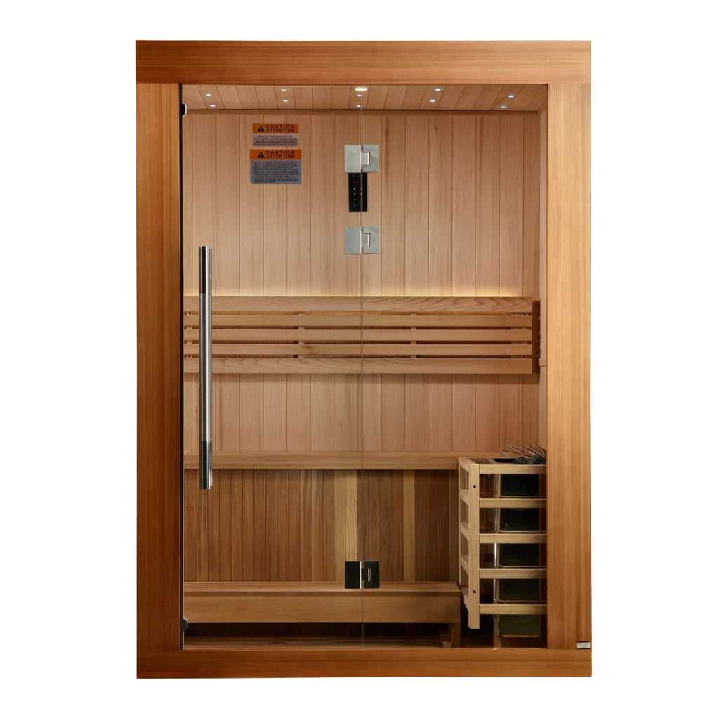 Golden Designs Cedar "Sundsvall Edition" 2 Person Indoor/Outdoor Traditional Sauna GDI - 7289 - 02 - West Coast Saunas - GDI - 7289 - 02