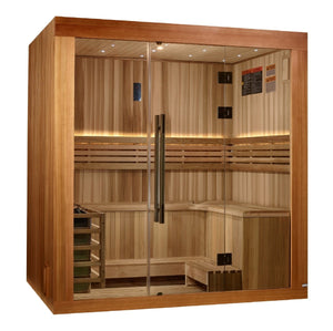 Golden Designs "Copenhagen Edition" 3 - Person Traditional Sauna - Canadian Red Cedar Interior and Pacific Premium Clear Cedar Exterior - West Coast Saunas - GDI - 7389 - 02