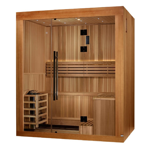 Golden Designs "Copenhagen Edition" 3 - Person Traditional Sauna - Canadian Red Cedar Interior and Pacific Premium Clear Cedar Exterior - West Coast Saunas - GDI - 7389 - 02