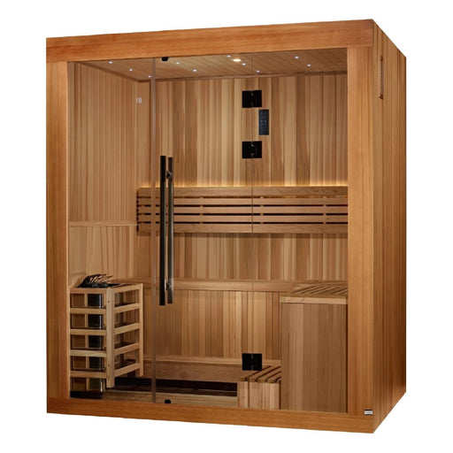 Golden Designs "Copenhagen Edition" 3 - Person Traditional Sauna - Canadian Red Cedar Interior and Pacific Premium Clear Cedar Exterior - West Coast Saunas - GDI - 7389 - 02