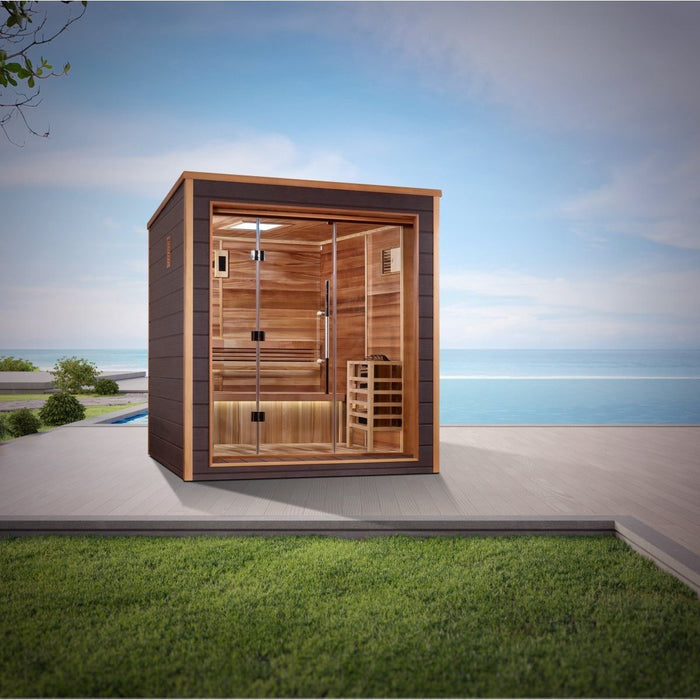Golden Designs Drammen 3 Person Outdoor Traditional Sauna - West Coast Saunas - GDI-8203-01