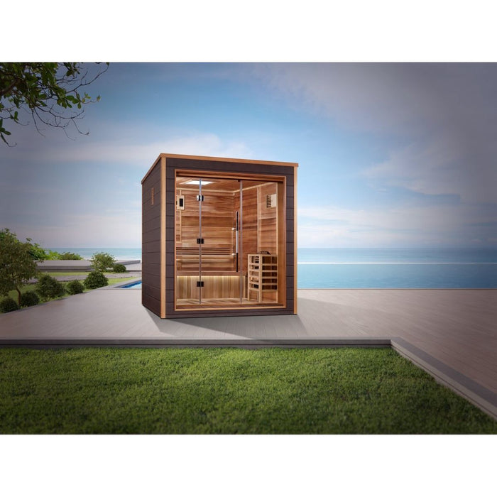 Golden Designs Drammen 3 Person Outdoor Traditional Sauna - West Coast Saunas - GDI-8203-01