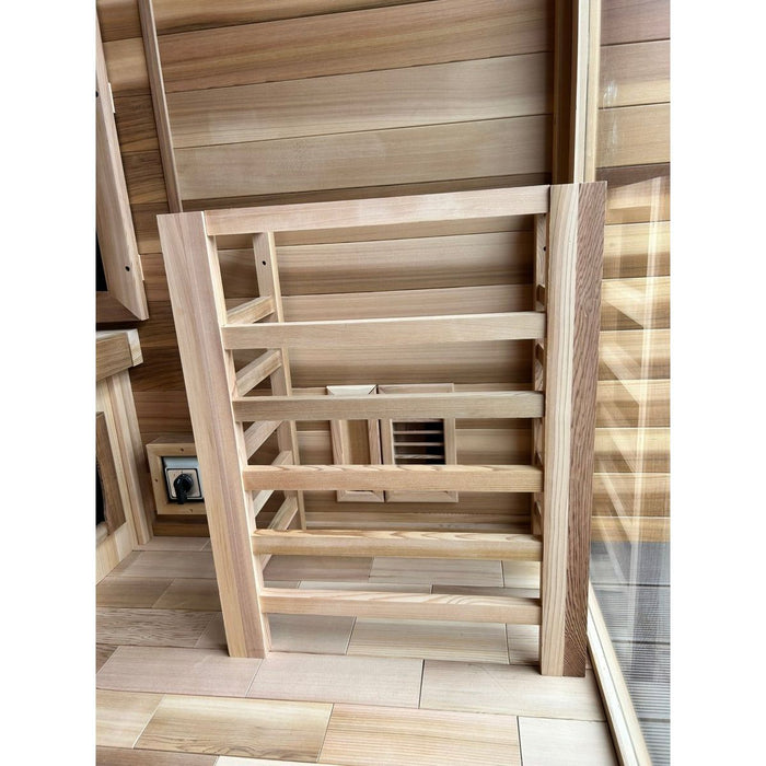 Golden Designs Karlstad 6 Person Hybrid (PureTech™ Full Spectrum IR or Traditional Stove) Outdoor Steam Sauna - West Coast Saunas - GDI-8226-01