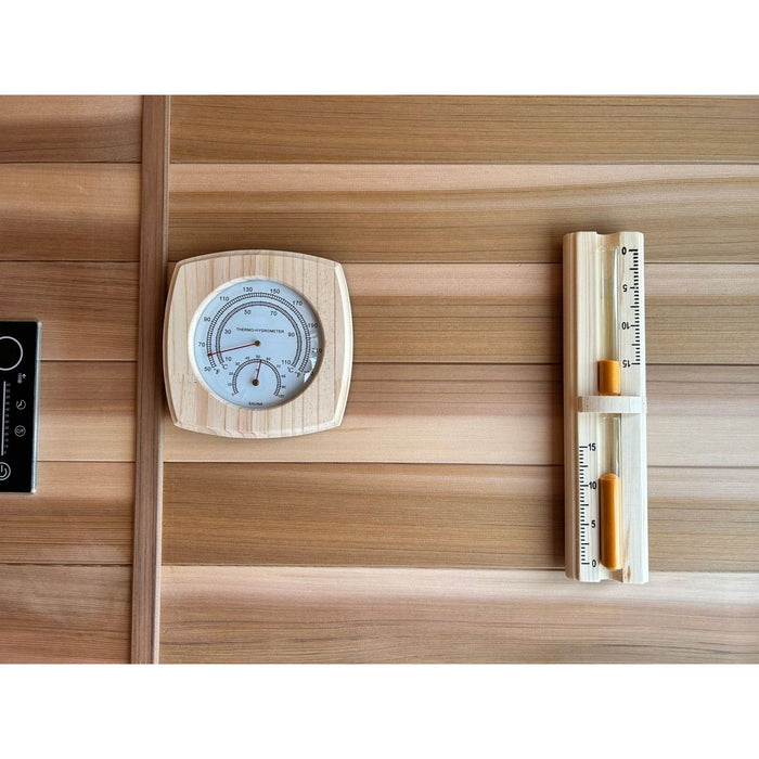 Golden Designs Karlstad 6 Person Hybrid (PureTech™ Full Spectrum IR or Traditional Stove) Outdoor Steam Sauna - West Coast Saunas - GDI-8226-01