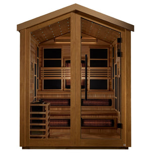 Golden Designs Kaskinen 6 Person Hybrid (PureTech™ Full Spectrum IR or Traditional Stove) Outdoor Sauna - West Coast Saunas - GDI-8526-01