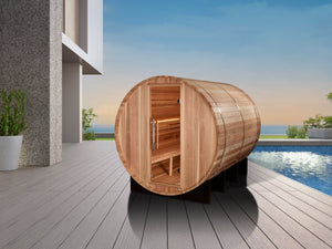 Golden Designs "Klosters" 6 Person Barrel Traditional Sauna - West Coast Saunas - GDI-B006-01