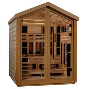 Golden Designs Loviisa 3 Person Hybrid (PureTech™ Full Spectrum IR or Traditional Stove) Outdoor Sauna - West Coast Saunas - GDI-8523-01