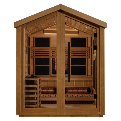 Golden Designs Loviisa 3 Person Hybrid (PureTech™ Full Spectrum IR or Traditional Stove) Outdoor Sauna - West Coast Saunas - GDI-8523-01