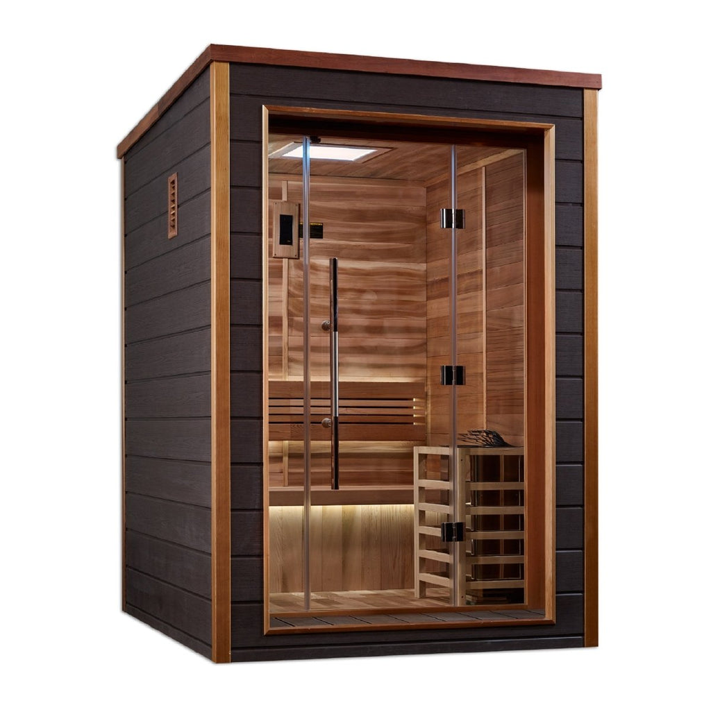 Golden Designs Narvik 2 Person Outdoor Traditional Sauna (GDI - 8202 - 01) - West Coast Saunas - GDI - 8202 - 01