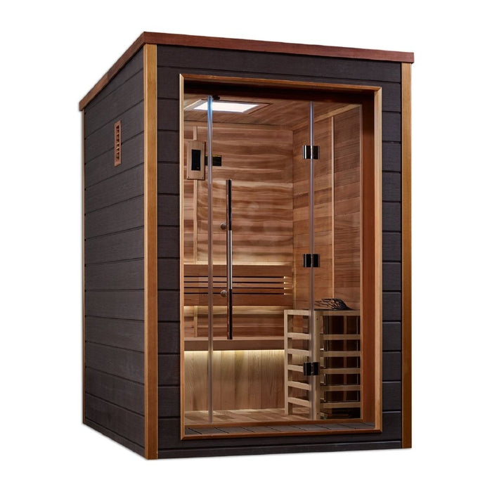 Golden Designs Narvik 2 Person Outdoor Traditional Sauna (GDI - 8202 - 01) - West Coast Saunas - GDI - 8202 - 01