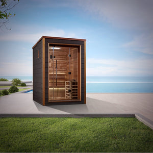 Golden Designs Narvik 2 Person Outdoor Traditional Sauna (GDI - 8202 - 01) - West Coast Saunas - GDI - 8202 - 01