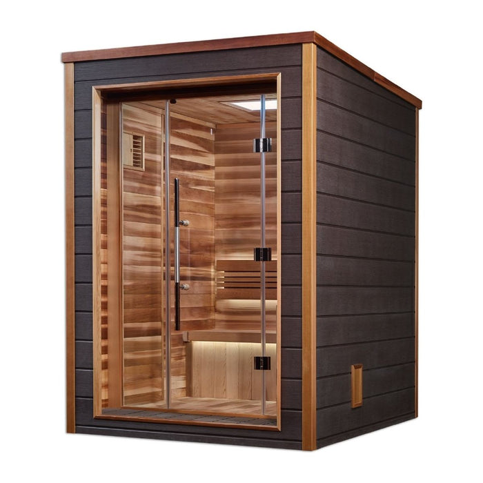 Golden Designs Narvik 2 Person Outdoor Traditional Sauna (GDI - 8202 - 01) - West Coast Saunas - GDI - 8202 - 01