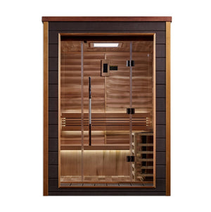 Golden Designs Narvik 2 Person Outdoor Traditional Sauna (GDI - 8202 - 01) - West Coast Saunas - GDI - 8202 - 01