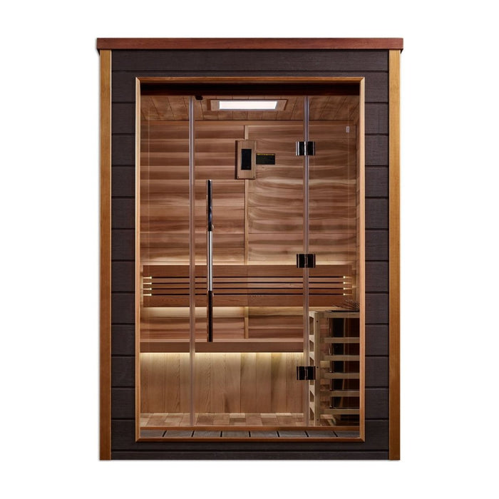 Golden Designs Narvik 2 Person Outdoor Traditional Sauna (GDI - 8202 - 01) - West Coast Saunas - GDI - 8202 - 01