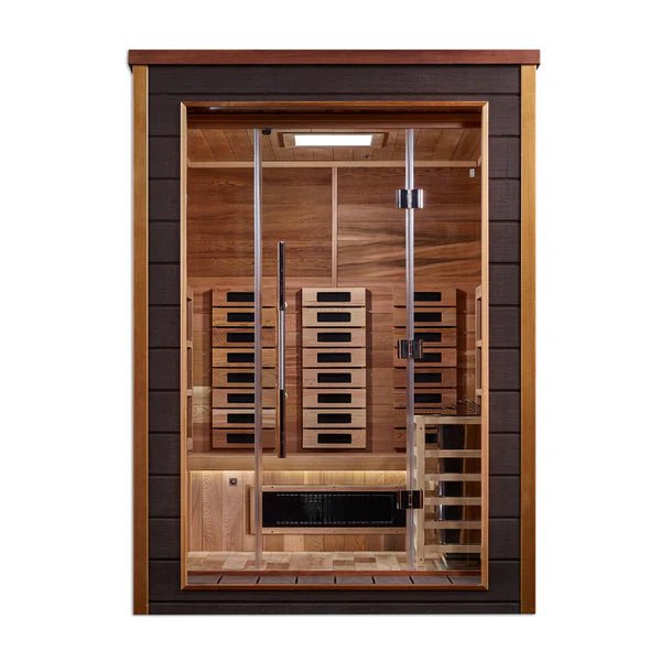 Golden Designs Nora 2 Person Outdoor - Indoor PureTech™ Hybrid Full Spectrum Sauna (GDI - 8222 - 01) - West Coast Saunas - GDI - 8222 - 01