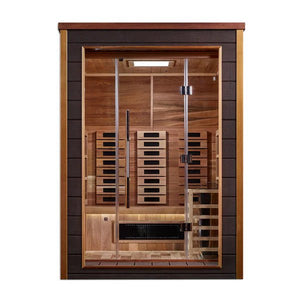 Golden Designs Nora 2 Person Outdoor - Indoor PureTech™ Hybrid Full Spectrum Sauna (GDI - 8222 - 01) - West Coast Saunas - GDI - 8222 - 01