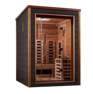Golden Designs Nora 2 Person Outdoor - Indoor PureTech™ Hybrid Full Spectrum Sauna (GDI - 8222 - 01) - West Coast Saunas - GDI - 8222 - 01