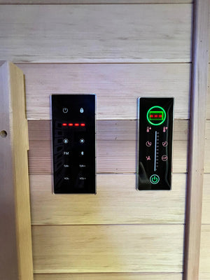 Golden Designs Nora 2 Person Outdoor - Indoor PureTech™ Hybrid Full Spectrum Sauna (GDI - 8222 - 01) - West Coast Saunas - GDI - 8222 - 01