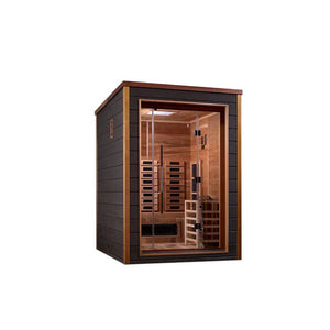 Golden Designs Nora 2 Person Outdoor - Indoor PureTech™ Hybrid Full Spectrum Sauna (GDI - 8222 - 01) - West Coast Saunas - GDI - 8222 - 01