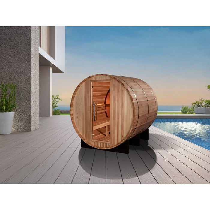 Golden Designs "Zurich" 4 Person Barrel Steam Sauna - West Coast Saunas - GDI-B024-01