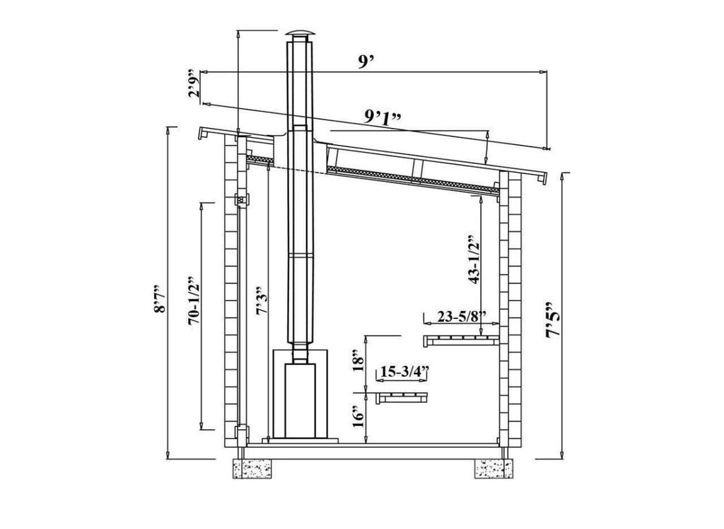 Halden L 2 - Room Log Cabin Sauna Kit by SaunaSell - West Coast Saunas - SS - HALD - L