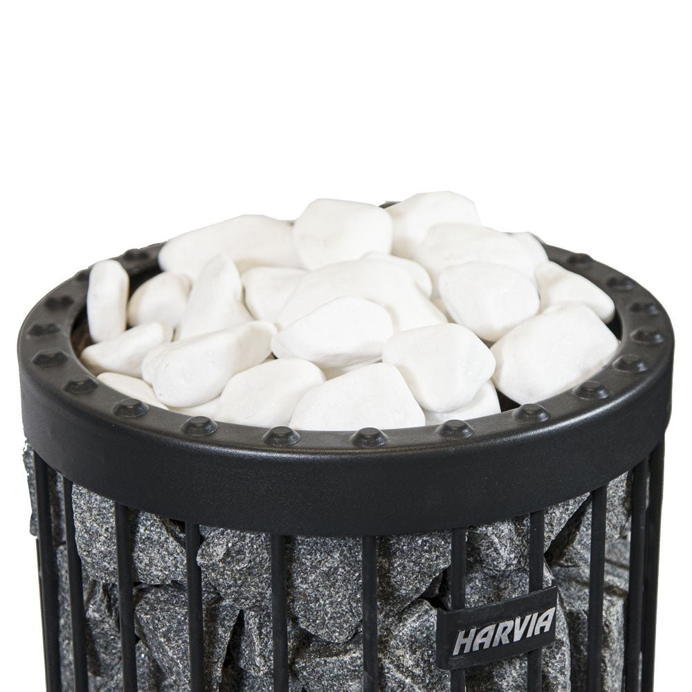 Harvia AC4000 White Sauna Stones, Rounded, 5 - 10cm - West Coast Saunas - AC4000