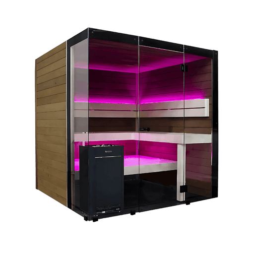 Harvia Block - Rustic Adler 2-6 Person Indoor Sauna - West Coast Saunas - SHB1620ALD