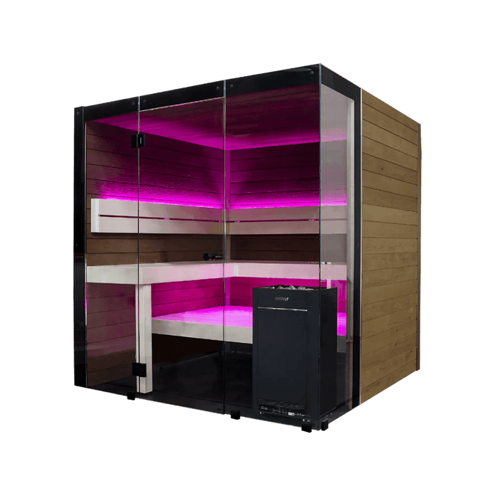 Harvia Block - Rustic Adler 2-6 Person Indoor Sauna - West Coast Saunas - SHB1620ALD