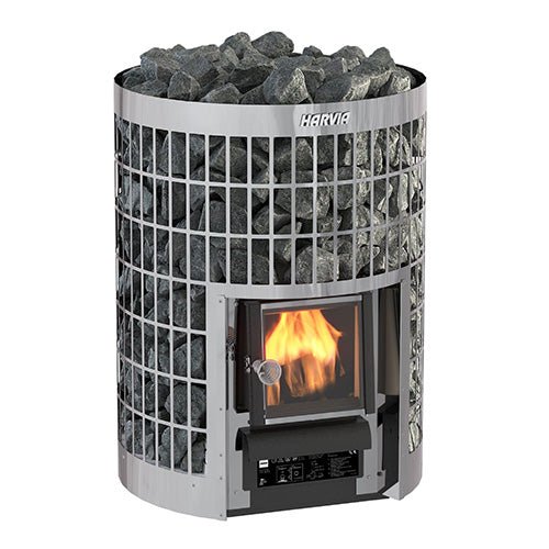 Harvia Cilindro 16 Cilindro Series 16kW Wood-Burning Sauna Stove - West Coast Saunas - WKPC16S