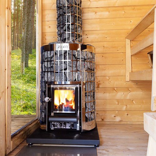 Harvia Cilindro 16 Cilindro Series 16kW Wood-Burning Sauna Stove - West Coast Saunas - WKPC16S