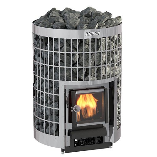 Harvia Cilindro 20 Cilindro Series 17kW Wood-Burning Sauna Stove - West Coast Saunas - WKPC20S