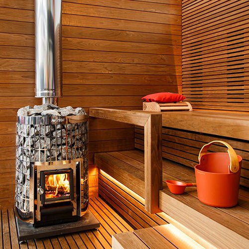 Harvia Cilindro 20 Cilindro Series 17kW Wood-Burning Sauna Stove - West Coast Saunas - WKPC20S