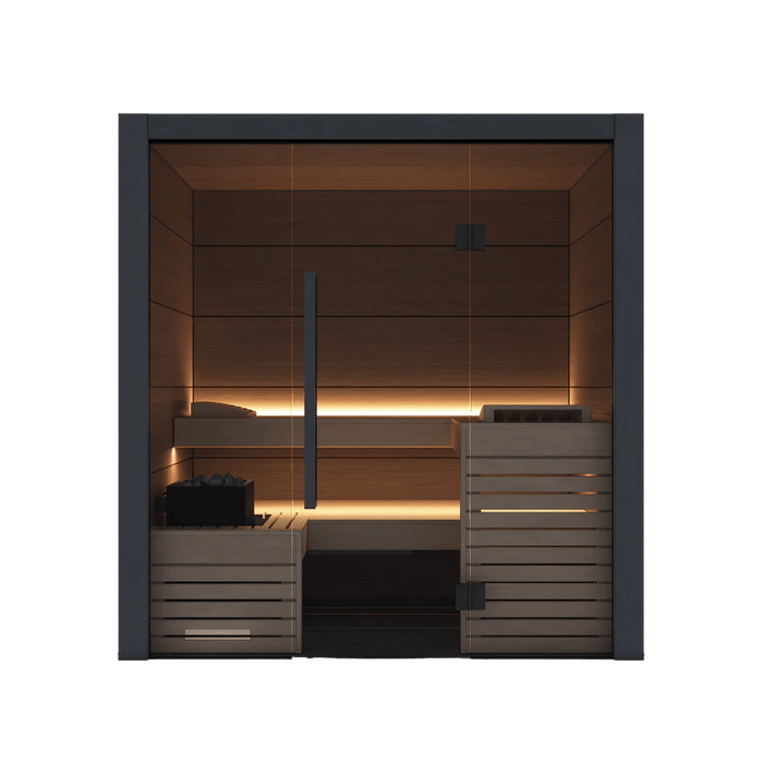 Harvia Fuji - Onyx Trim/Oak Hardwood 2-5 Person Indoor Sauna - West Coast Saunas - 1-053-730