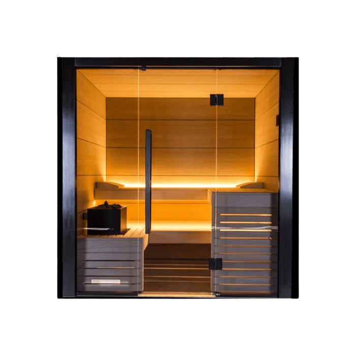 Harvia Fuji - Onyx Trim/Oak Hardwood 2-5 Person Indoor Sauna - West Coast Saunas - 1-053-730