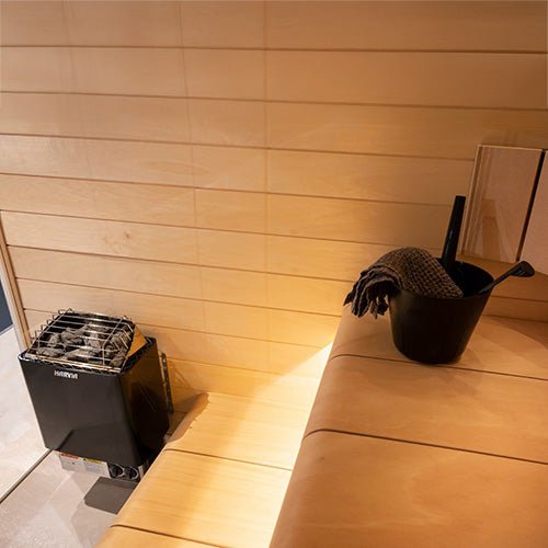 Harvia KIP80B KIP Series 8kW Sauna Heater, Built - In Controls, Black - West Coast Saunas - JH80B2401MI