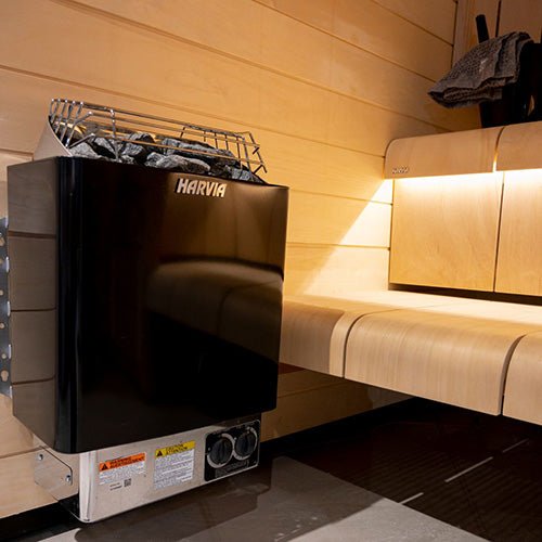 Harvia KIP80B KIP Series 8kW Sauna Heater, Built - In Controls, Black - West Coast Saunas - JH80B2401MI