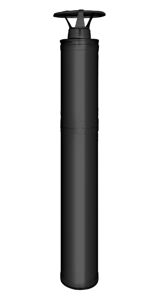 Harvia Sauna Wood Stove Chimney Kit, 1500mm, Black Steel - West Coast Saunas - WHP1500M