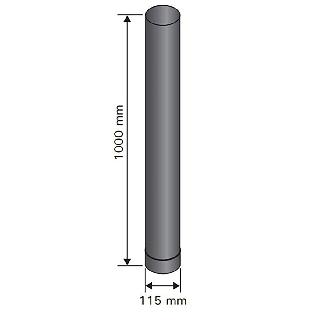 Harvia Smoke Pipe WZ Smoke Pipe, Sauna Wood Stove, 1m, 115mm - West Coast Saunas - WZ100M
