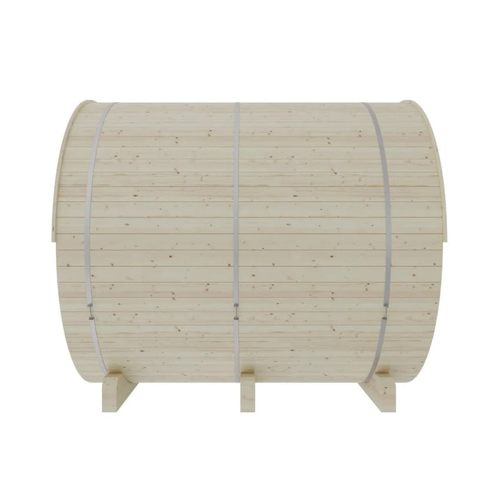 Helsinki Finnish Barrel Sauna with Terrace and WiFi Heater - Finnish Sauna Builders - West Coast Saunas - sku-47971931455729
