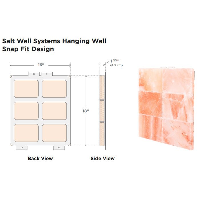 Himalayan Salt Wall Panels - Pink Himalayan - West Coast Saunas - SLT - PM - SLTPNL16x18