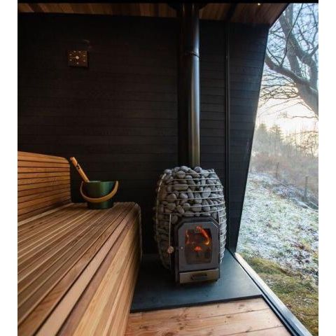 Huum Hive 13kW Wood Burning Heater Thru - Wall Chimney Bundle - West Coast Saunas - HUU - BUN - 13TW