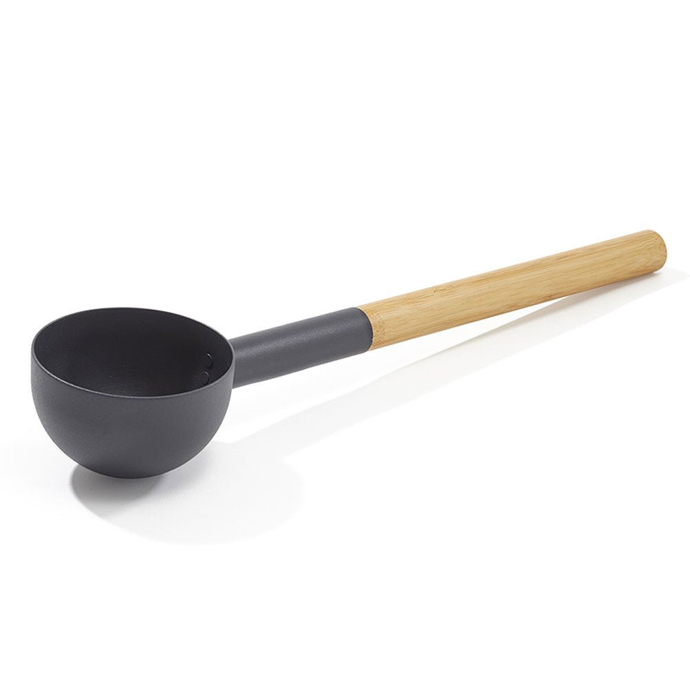 KOLO Aluminum Ladle with Bamboo Handle in Black or White - West Coast Saunas - 450-KOLO-LADLE2-BK