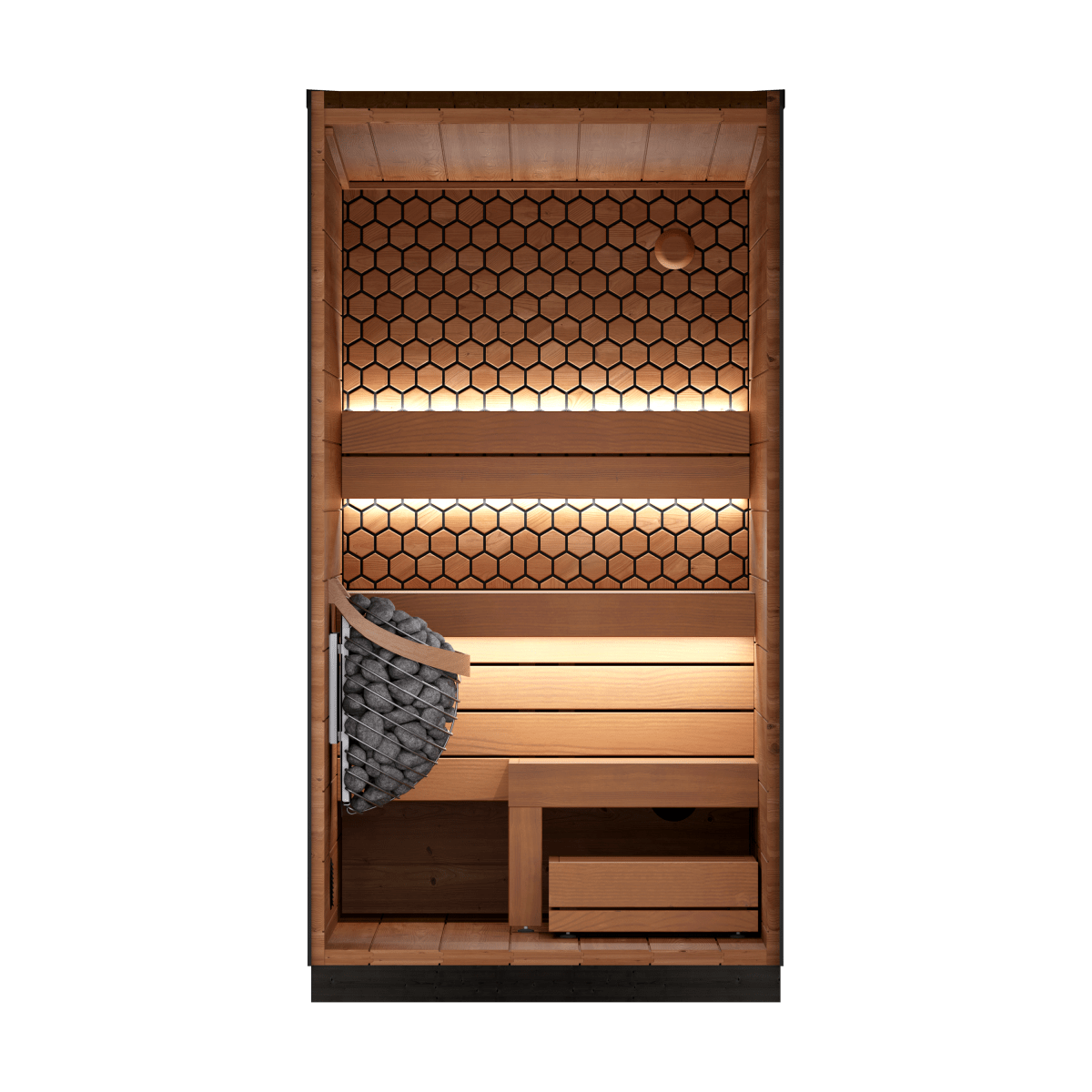 Leil® Saunas Viva 120 (1 - Person) Outdoor Sauna Kit — Compact ThermoWood® Wellness Cabin - West Coast Saunas - LS-VIVA-120